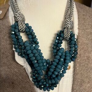 Elegant Blue Beaded Necklace